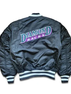 Arizona Diamondbacks Satin Ma 1 Zip Bomber Jacket Back