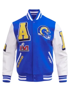 Arnold Los Angeles Rams Mashup Blue Wool Varsity Jacket