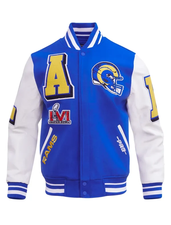 Arnold Los Angeles Rams Mashup Blue Wool Varsity Jacket