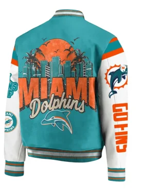 Arroyo Miami Dolphins NFL Green Varsity Jacket Back
