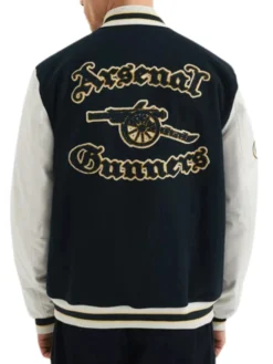 Arsenal 89 Black Wool Varsity Jacket Back