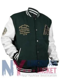 Athletics Oakland Green Off Letterman Jacket