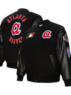 Atlanta Braves Black Wool Varsity Jacket