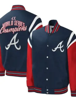 Atlanta Braves Championship Blue And Red Varsity Jacket