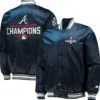 Atlanta Braves Championship Navy Blue Satin Varsity Jacket