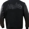 Atlanta Braves Full Snap Black Wool Varsity Jacket Back