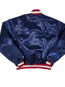 Atlanta Braves Navy Blue Vintage 90s Starter Satin Jacket Back