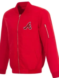 Atlanta Braves Red Zip Bomber Jacket
