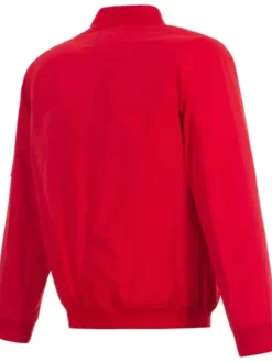 Atlanta Braves Red Zip Bomber Jacket Back