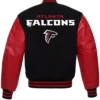 Atlanta Falcons Black Wool Letterman Jacket Back