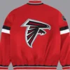 Atlanta Falcons Red Satin Varsity Jacket Back