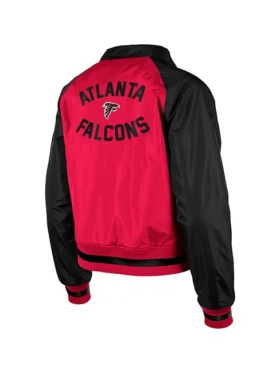 Atlanta Falcons Red and Black Varsity Jacket Back