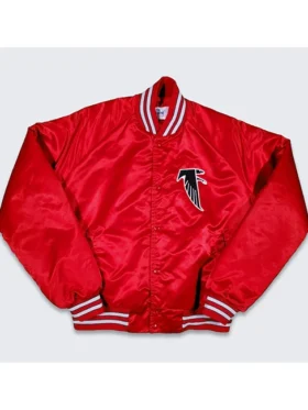 Atlanta Falcons Vintage 80s Chalk Line Satin Varsity Jacket