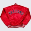 Atlanta Falcons Vintage 80s Chalk Line Satin Varsity Jacket Back
