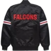 Atlanta Falcons Vintage 80s Satin Black Varsity Jacket Back