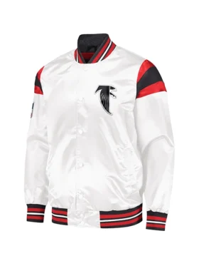 Atlanta Falcons Vintage White Satin Varsity Jacket