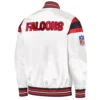 Atlanta Falcons Vintage White Satin Varsity Jacket Back