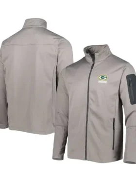 Aurelia Green Bay Packers Grey Zip Track Jacket