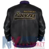 Baltimore Black Ravens Leather Bomber Jacket