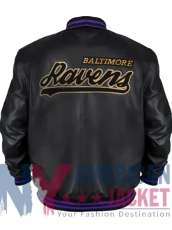 Baltimore Black Ravens Leather Bomber Jacket