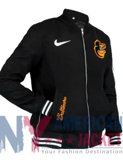 Baltimore MLB Orioles Black Bomber Jacket