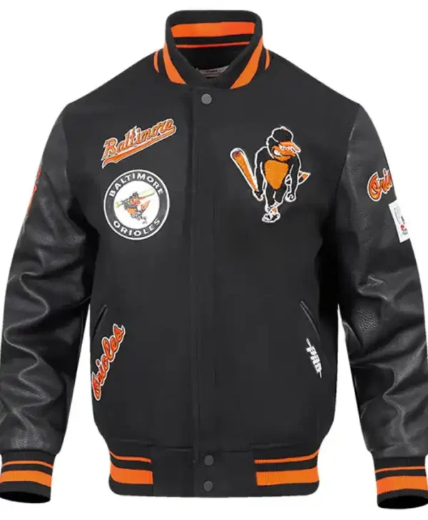 Baltimore Orioles Black And White Varsity Jacket