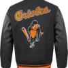 Baltimore Orioles Black And White Varsity Jacket Back