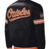 Baltimore Orioles Letterman Black And White Satin Jacket Back