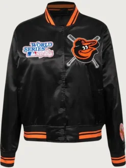 Baltimore Orioles Mashup Rib Satin Varsity Jacket