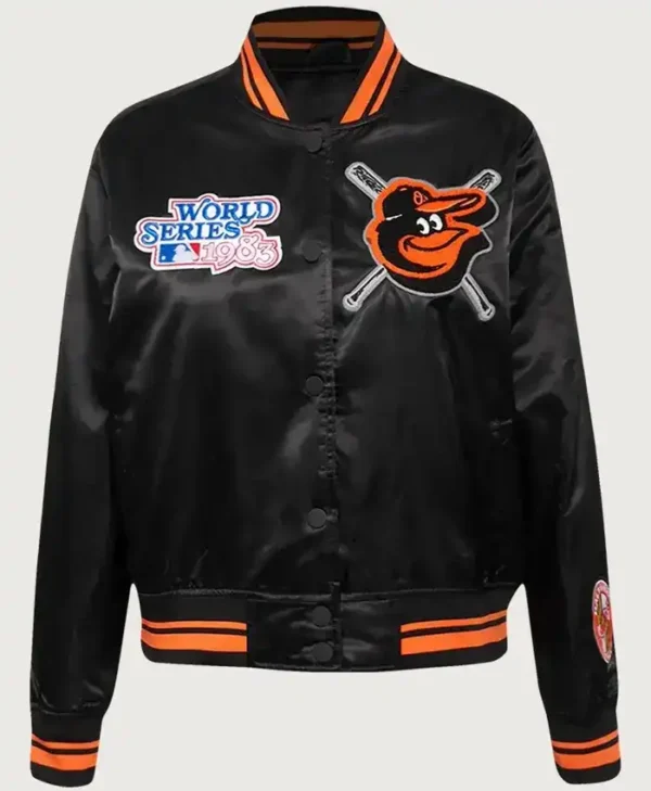 Baltimore Orioles Mashup Rib Satin Varsity Jacket