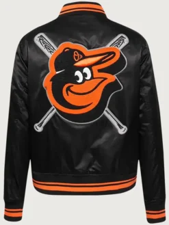 Baltimore Orioles Mashup Rib Satin Varsity Jacket Back