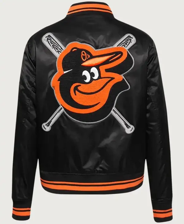 Baltimore Orioles Mashup Rib Satin Varsity Jacket Back