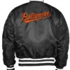Baltimore Orioles Vintage Black Bomber Jacket Back
