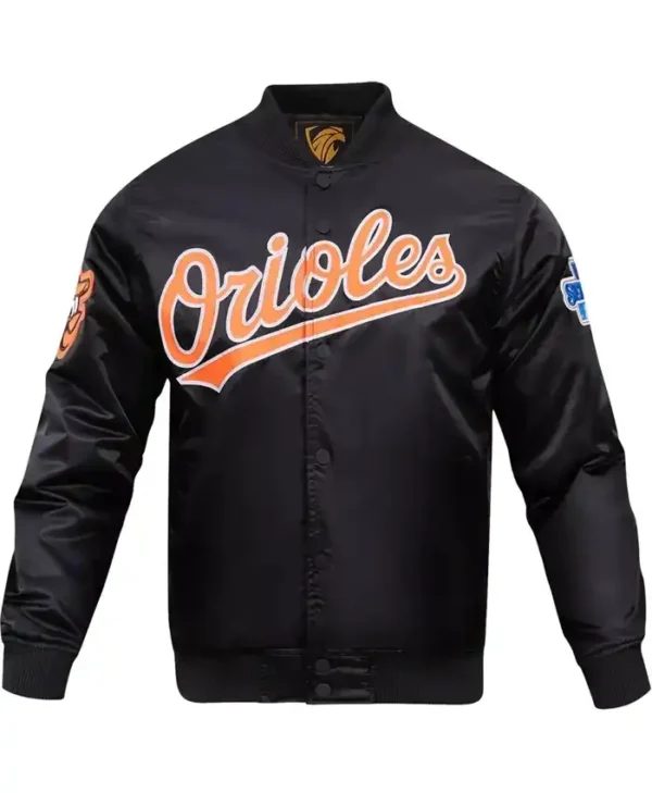Baltimore Orioles World Series Baseball Black Satin Jacket