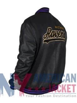 Baltimore Ravens Black Bomber Leather Jacket