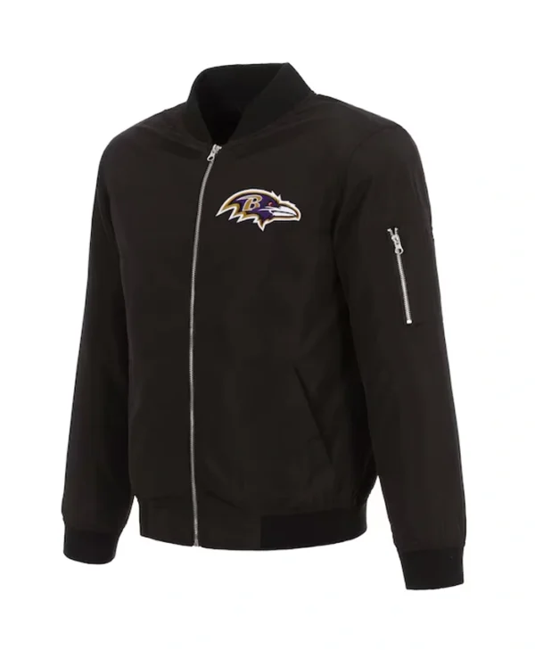 Baltimore Ravens NFL Lightweight Black Bomber Jacket