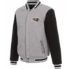 Baltimore Ravens Team NFL Black and Grey Varsity Jacket