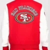 Barajas San Francisco 49ers Red Wool Varsity Jacket Back