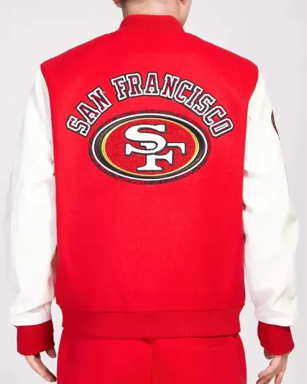 Barajas San Francisco 49ers Red Wool Varsity Jacket Back
