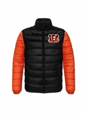 Bengals NFL Niven Black and Orange Puffer Jacket