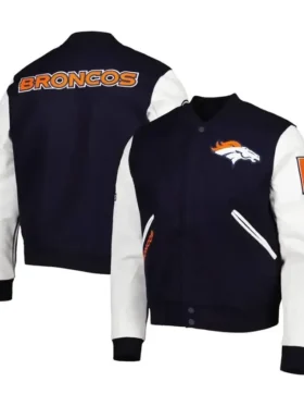 Berenice Denver Broncos Black and White Varsity Jacket