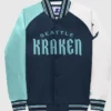 Bonita Seattle Kraken Satin Varsity Jacket