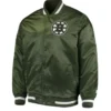 Boston Bruins Starter Satin Green Letterman Varsity Jacket