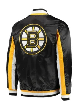 Boston Bruins The Ace Black And Yellow Varsity Jacket Back