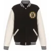 Boston Bruins White And Black Wool Varsity Jacket