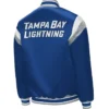 Braden Tampa Bay Lightning Shut Out Satin Royal Varsity Jacket Back