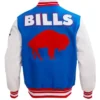 Buffalo Bills Retro Royal White And Blue Varsity Jacket Back
