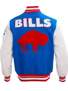 Buffalo Bills Retro Royal White And Blue Varsity Jacket Back