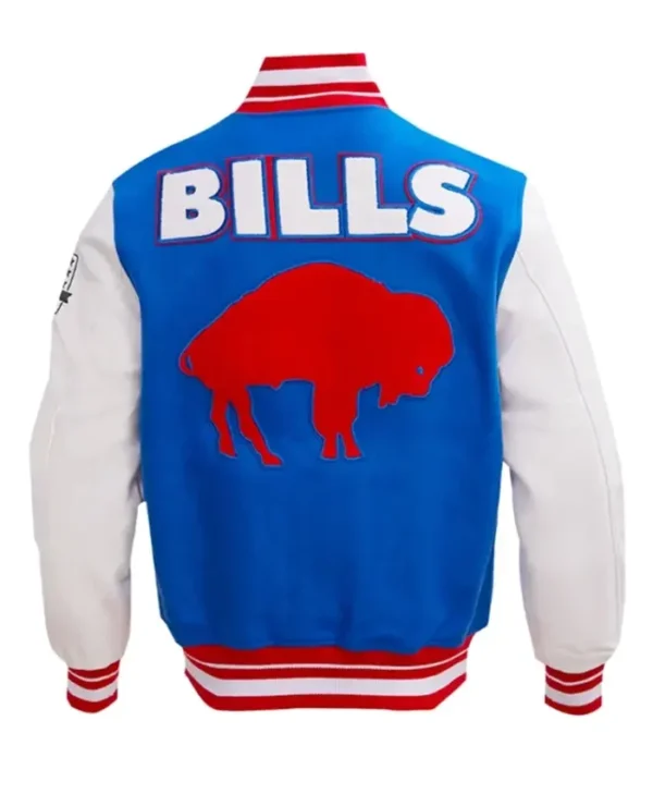 Buffalo Bills Retro Royal White And Blue Varsity Jacket Back