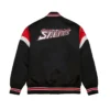 Buffalo Sabres Black Satin Varsity Jacket Back
